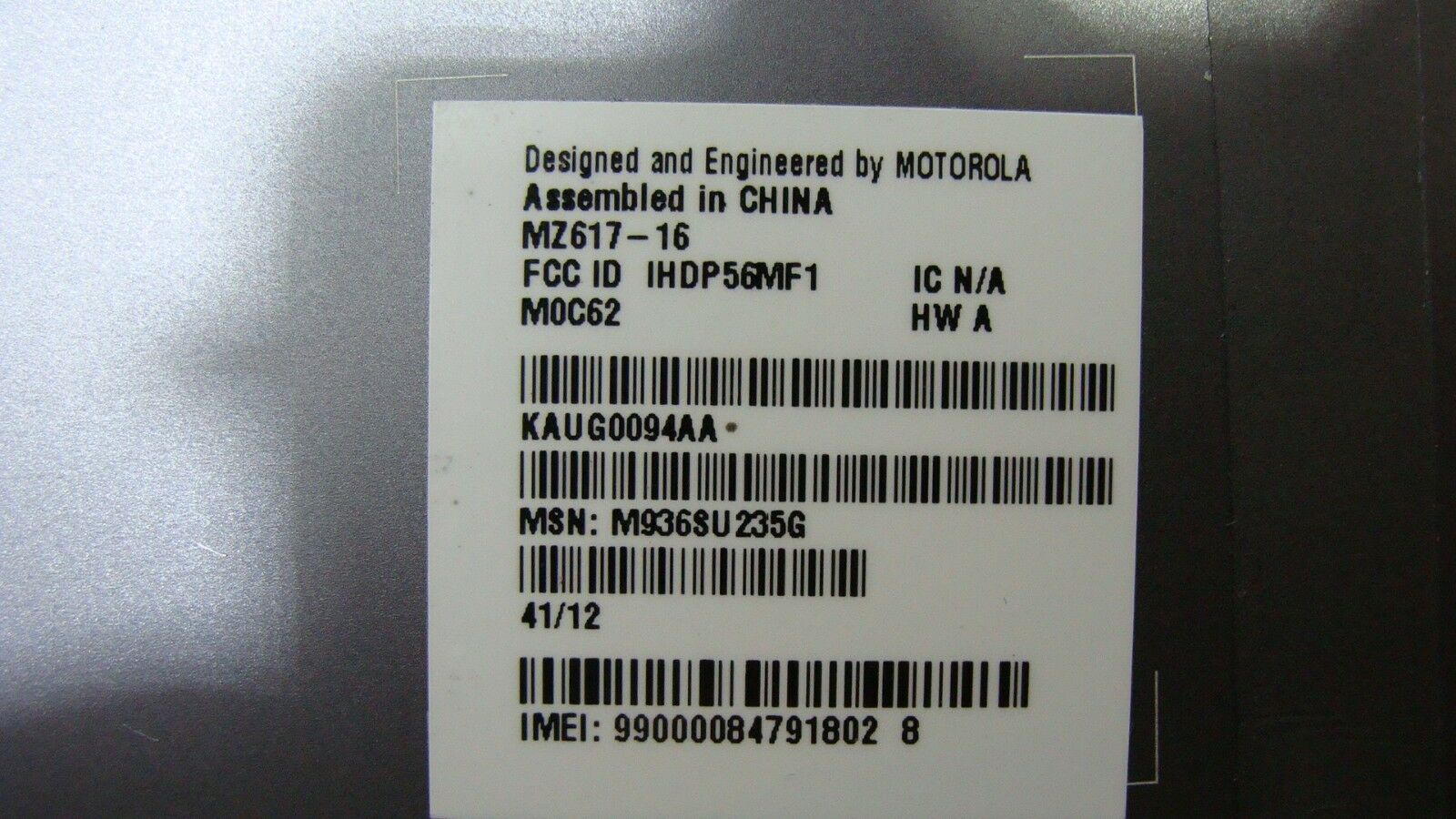 Motorola Droid Xyboard MZ617-16 10.1 Motorola Droid Xyboard MZ617-16 10.1